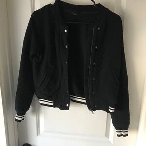 Club Monaco Black and White Bomber Jacket
